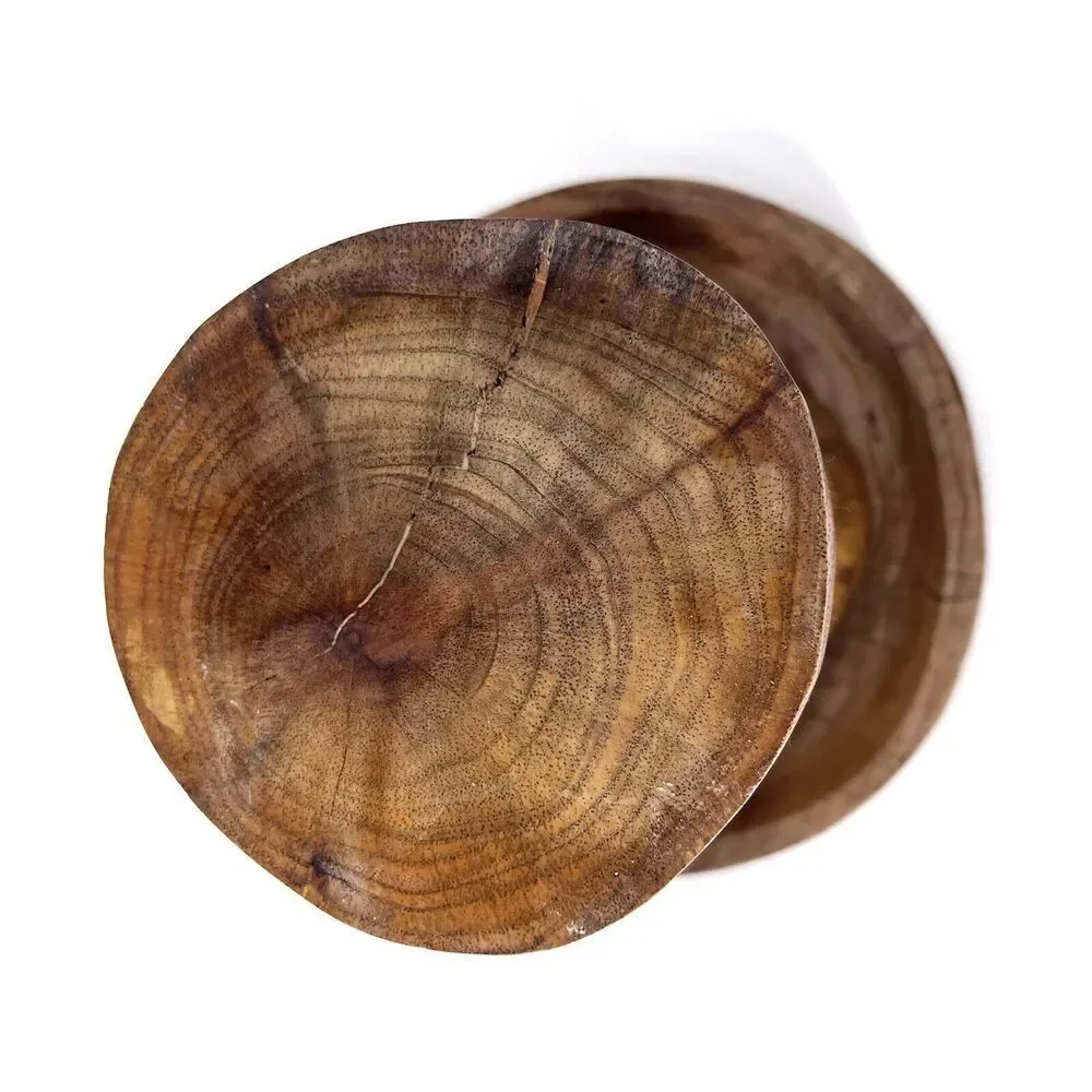Rustic Wooden Hand Carved Mortar & Pestle and Wood Tray Kitchen Farmhouse Decor